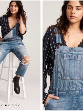 Abercrombie & Fitch RIPPED BOYFRIEND OVERALLS XS